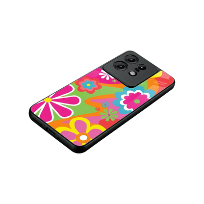 Floral Fusion stylish phone case for motorola edge 50 pro | glossy glass and slim fit