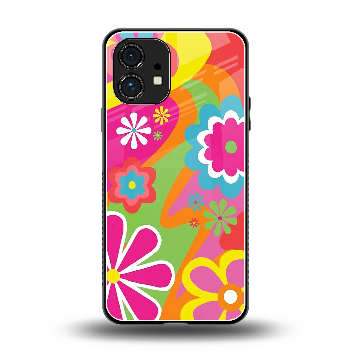 Floral Fusion back phone cover | glass case for nothing phone 1