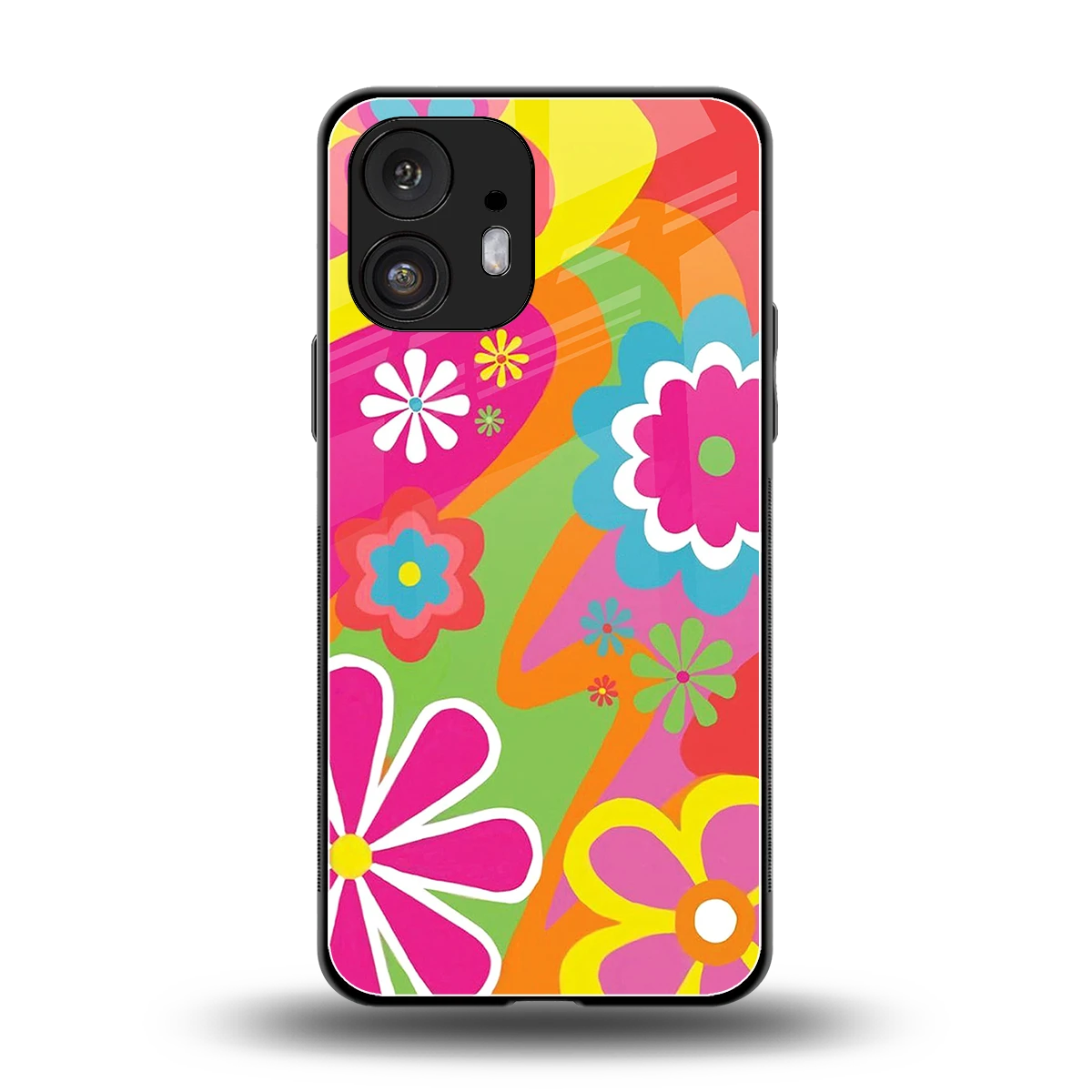 Floral Fusion back phone cover | glass case for nothing phone 2