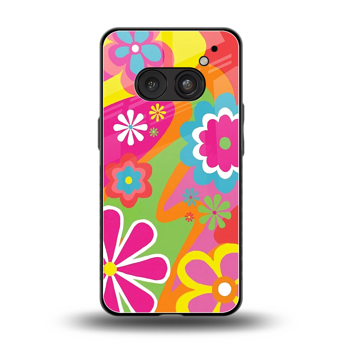 Floral Fusion back phone cover | glass case for nothing phone 2a