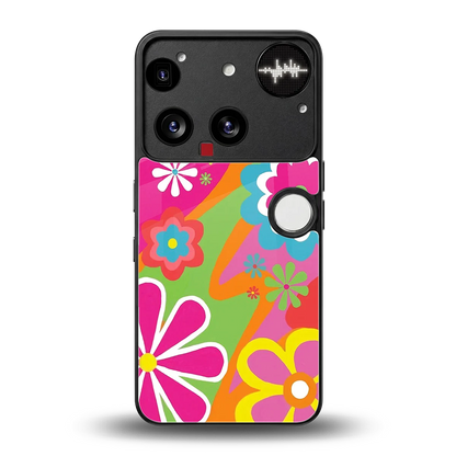 Floral Fusion back phone cover | glass case for nothing phone 3