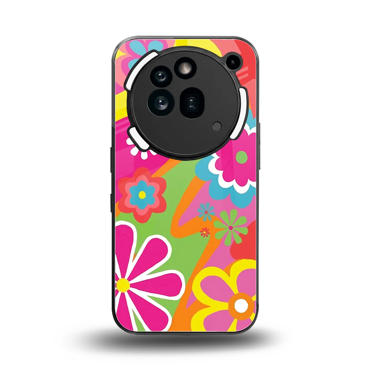 Floral Fusion back phone cover | glass case for nothing phone 3a pro
