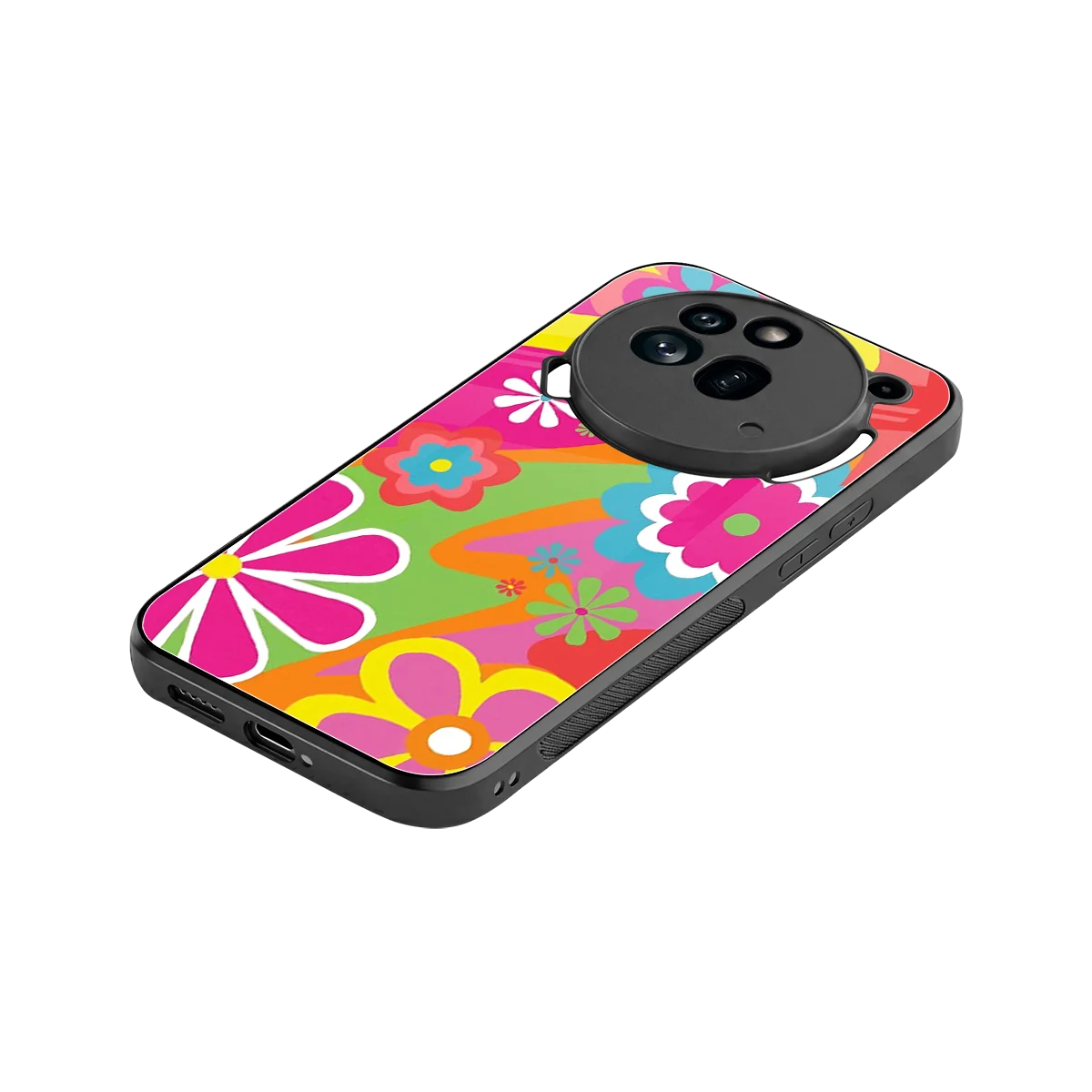 Floral Fusion stylish phone case for nothing phone 3a pro | glossy glass and slim fit