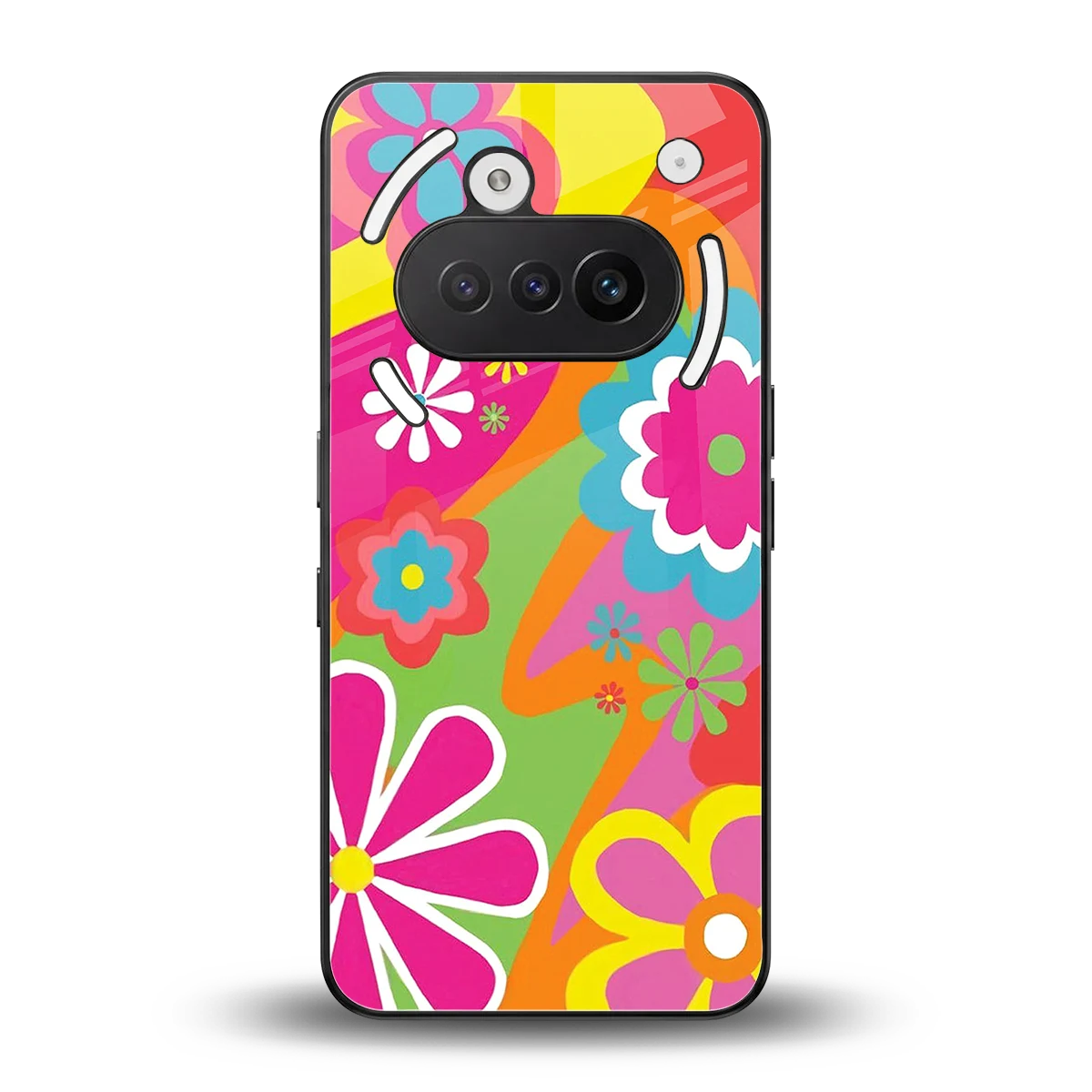 Floral Fusion back phone cover | glass case for nothing phone 3a