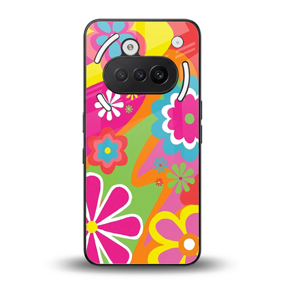 Floral Fusion back phone cover | glass case for nothing phone 3a