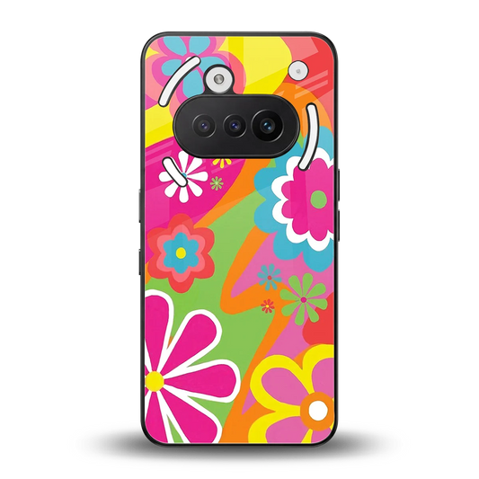 Floral Fusion back phone cover | glass case for nothing phone 3a