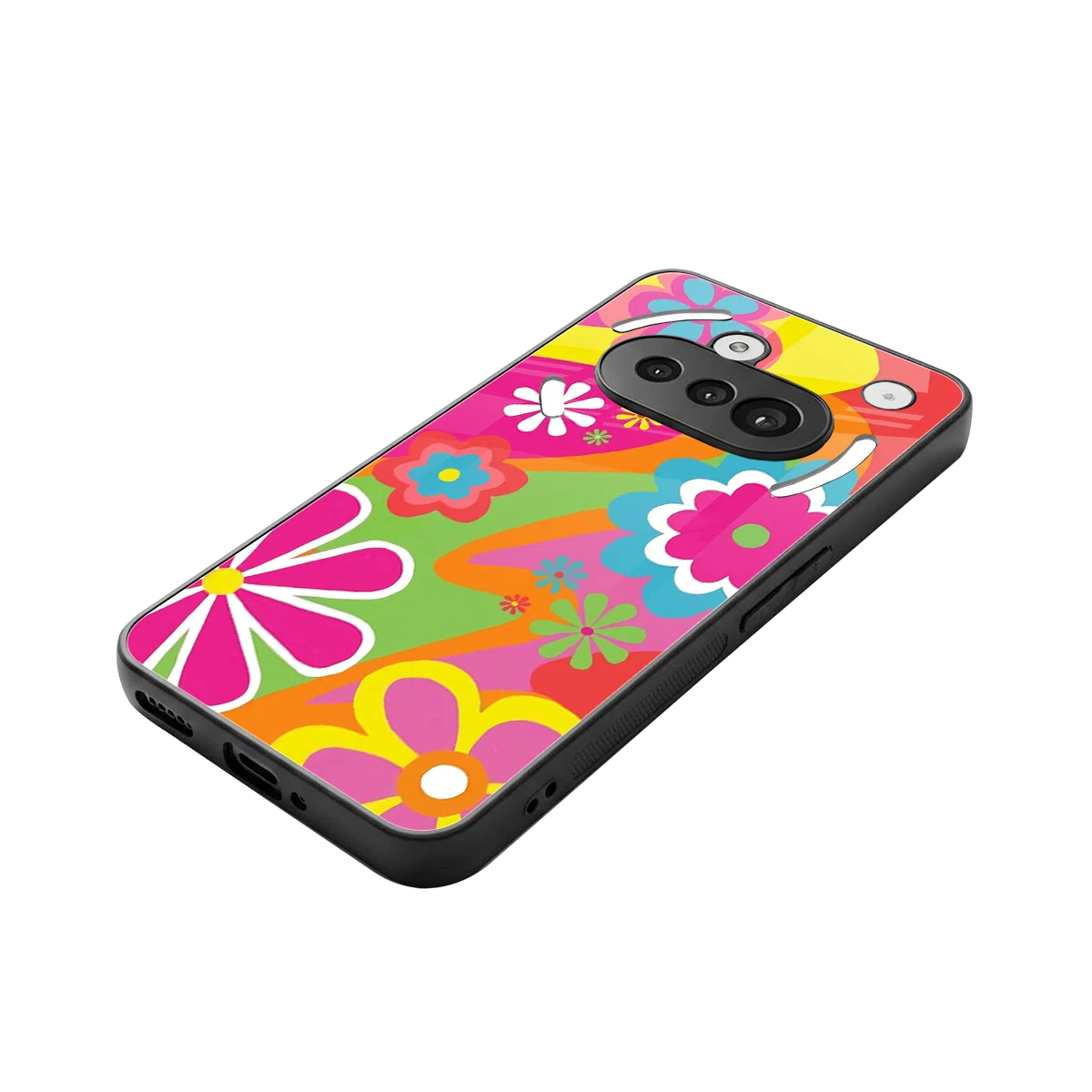 Floral Fusion stylish phone case for nothing phone 3a | glossy glass and slim fit