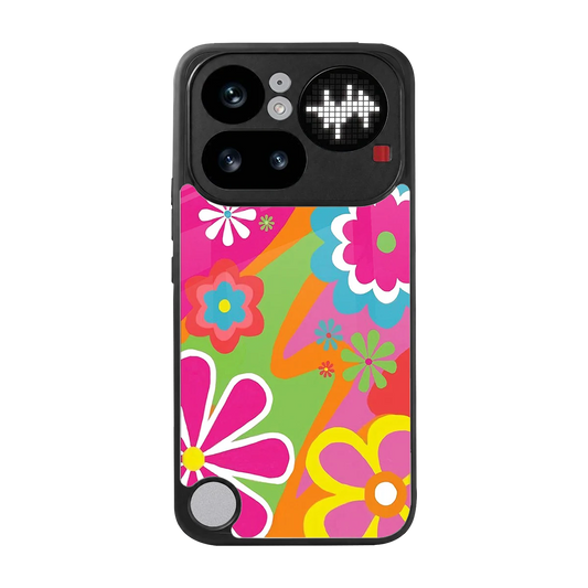 Floral Fusion back phone cover | glass case for nothing phone 4a pro
