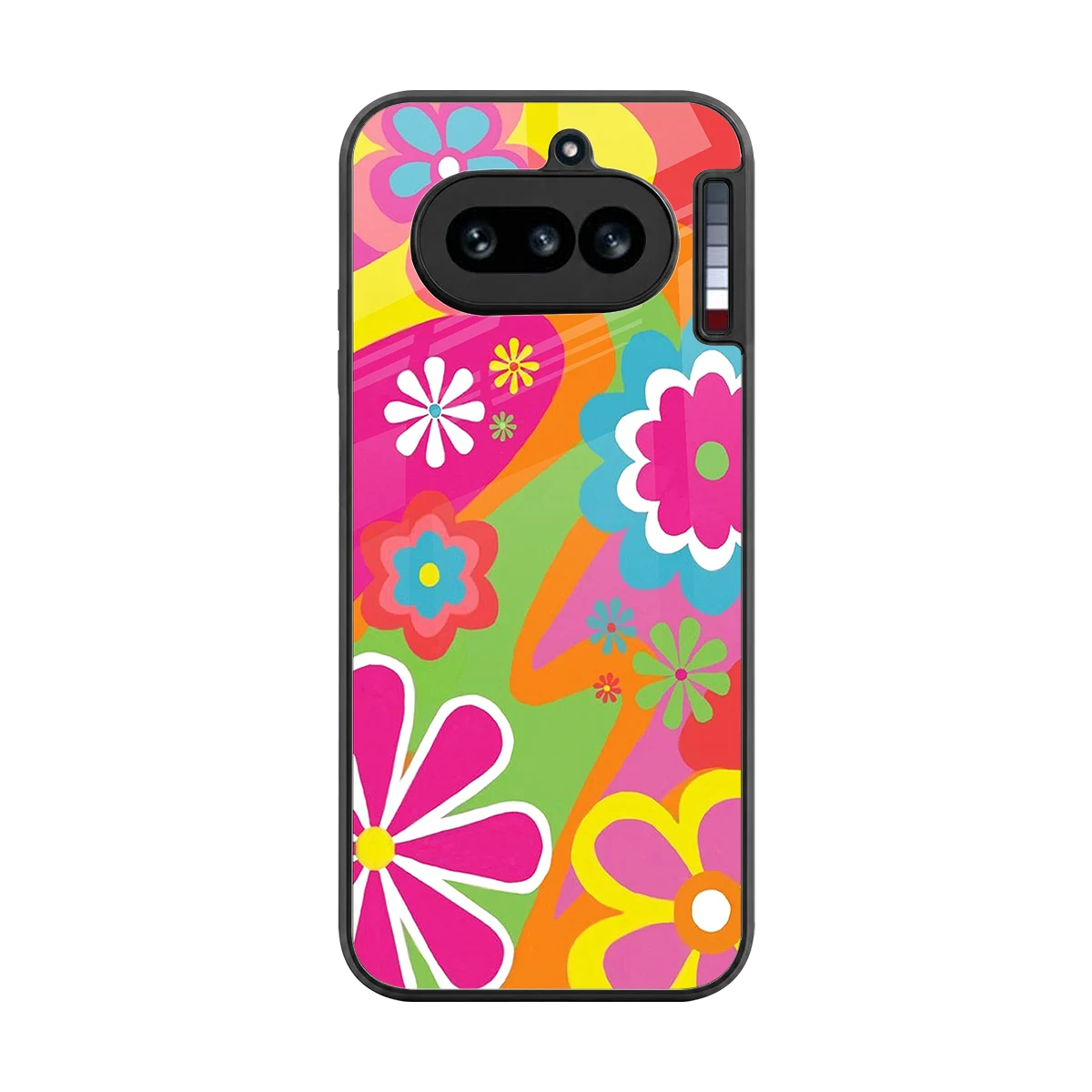 Floral Fusion back phone cover | glass case for nothing phone 4a