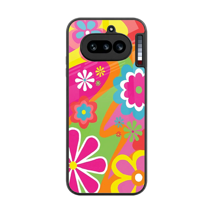 Floral Fusion back phone cover | glass case for nothing phone 4a