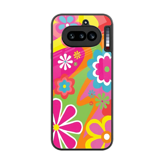 Floral Fusion back phone cover | glass case for nothing phone 4a