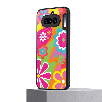 Floral Fusion nothing phone 4a mobile cover | shockproof glass phone case