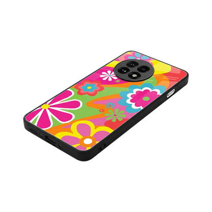 Floral Fusion stylish phone case for oneplus 13r | glossy glass and slim fit