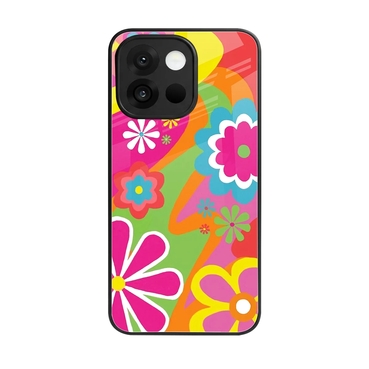 Floral Fusion back phone cover | glass case for oneplus 13s