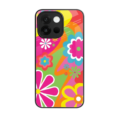 Floral Fusion back phone cover | glass case for oneplus 13s