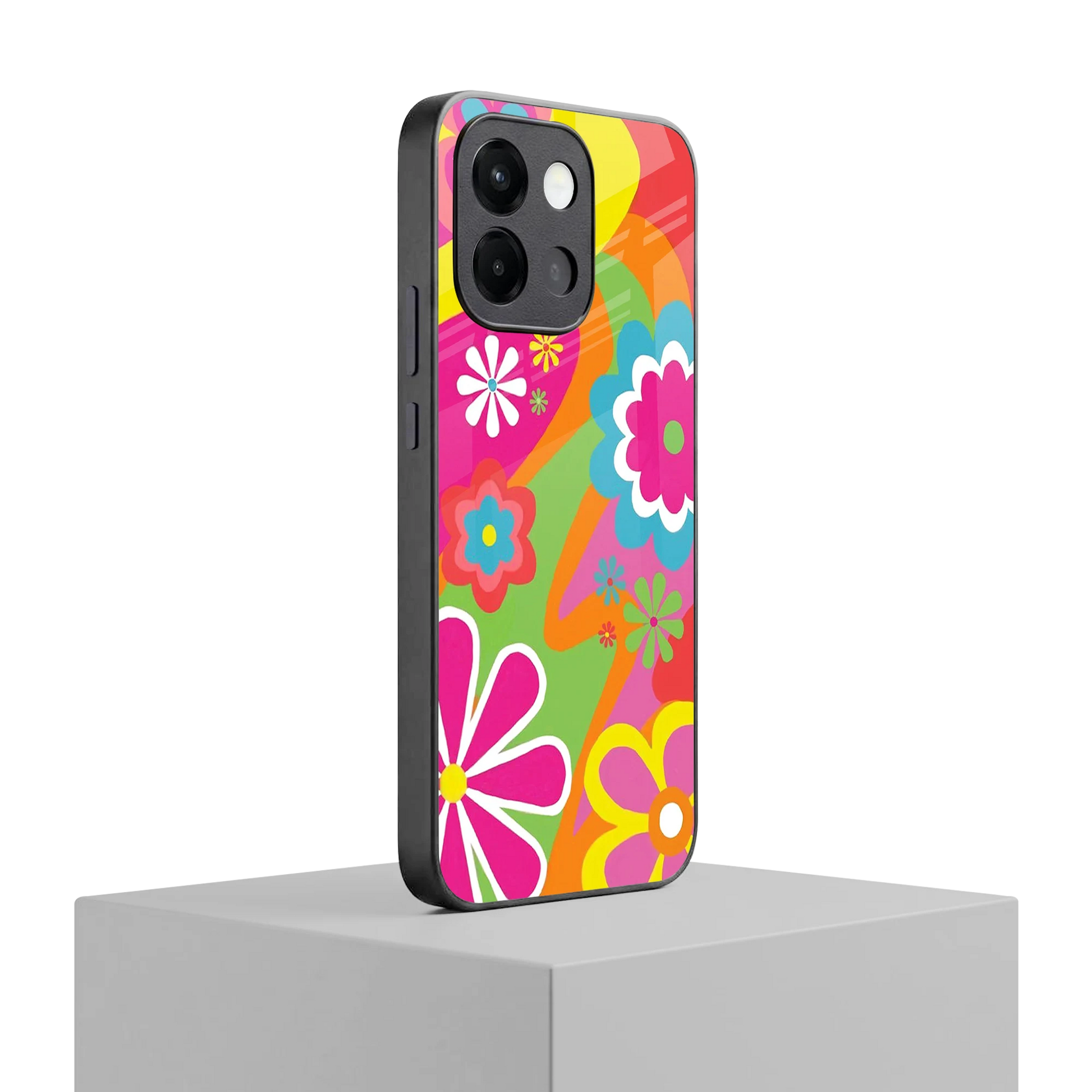 Floral Fusion oneplus 13s mobile cover | shockproof glass phone case