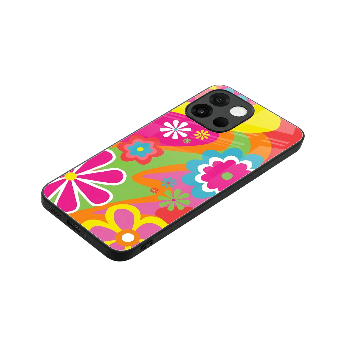 Floral Fusion stylish phone case for oneplus 13s | glossy glass and slim fit