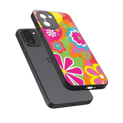 Floral Fusion sleek oneplus 15r cover with tempered glass back and TPU edges