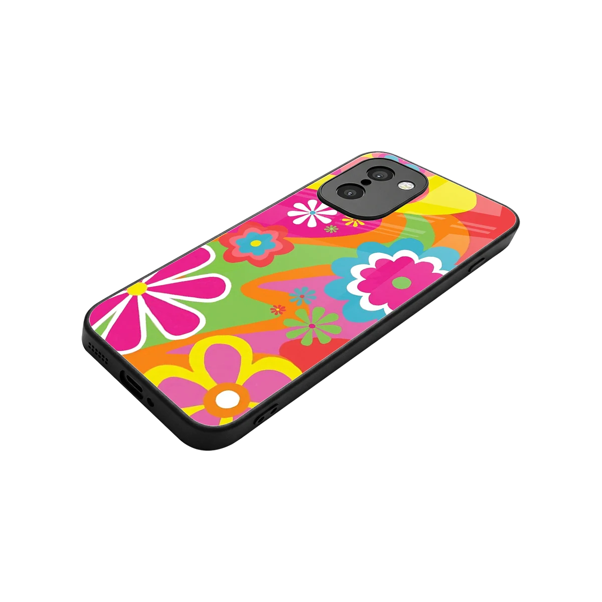 Floral Fusion stylish phone case for oneplus 15r | glossy glass and slim fit