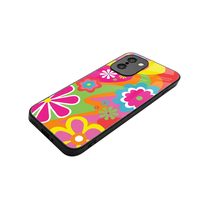 Floral Fusion stylish phone case for oneplus 15r | glossy glass and slim fit