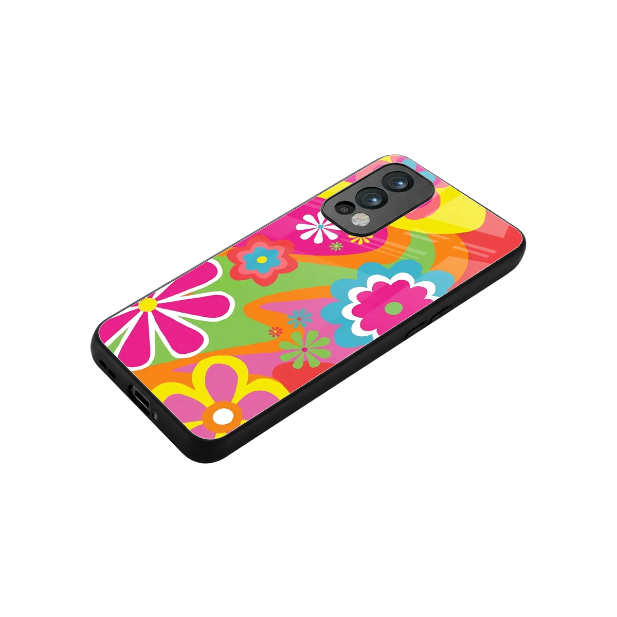 Floral Fusion stylish phone case for oneplus nord 2 | glossy glass and slim fit