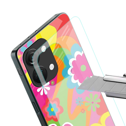 Floral Fusion stylish phone case for oneplus nord 3 | glossy glass and slim fit