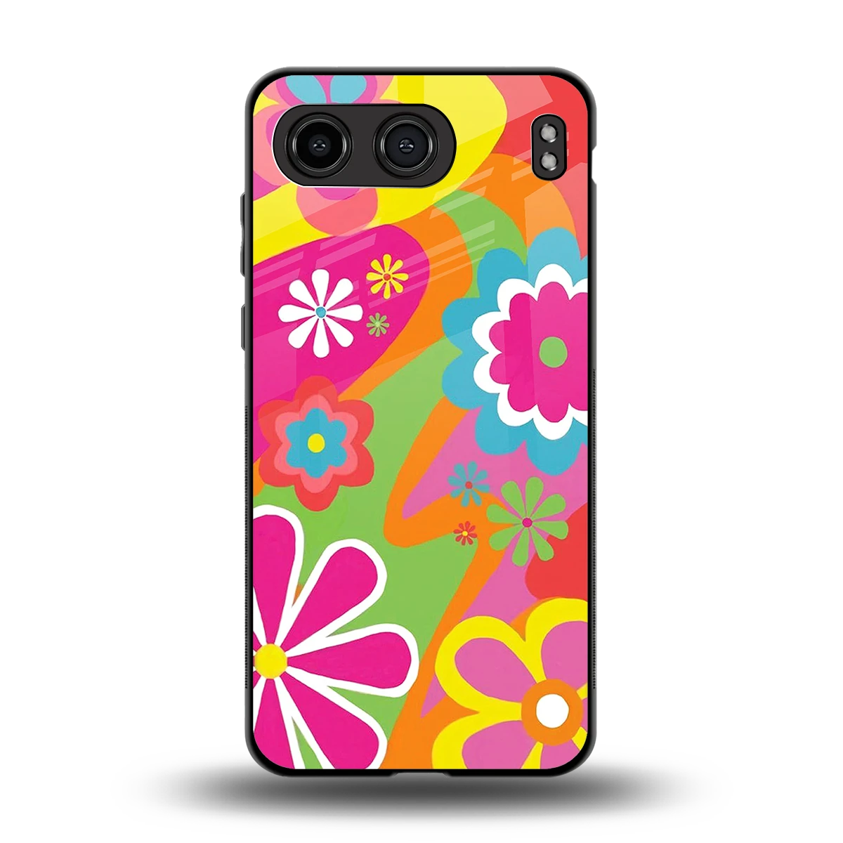 Floral Fusion back phone cover | glass case for oneplus nord 4