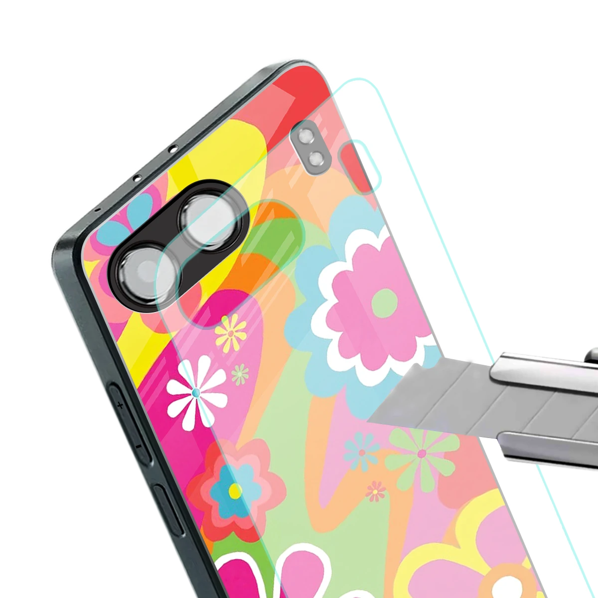 Floral Fusion stylish phone case for oneplus nord 4 | glossy glass and slim fit