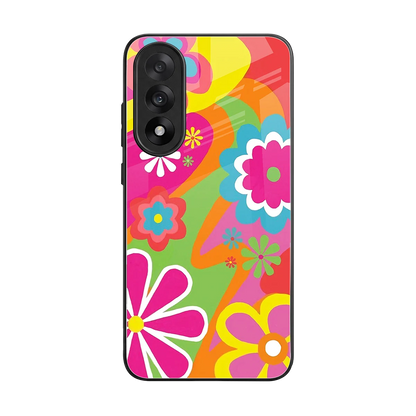Floral Fusion back phone cover | glass case for oneplus nord 5