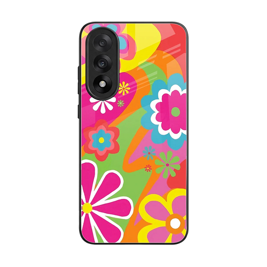 Floral Fusion back phone cover | glass case for oneplus nord 5