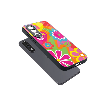 Floral Fusion sleek oneplus nord 5 cover with tempered glass back and TPU edges