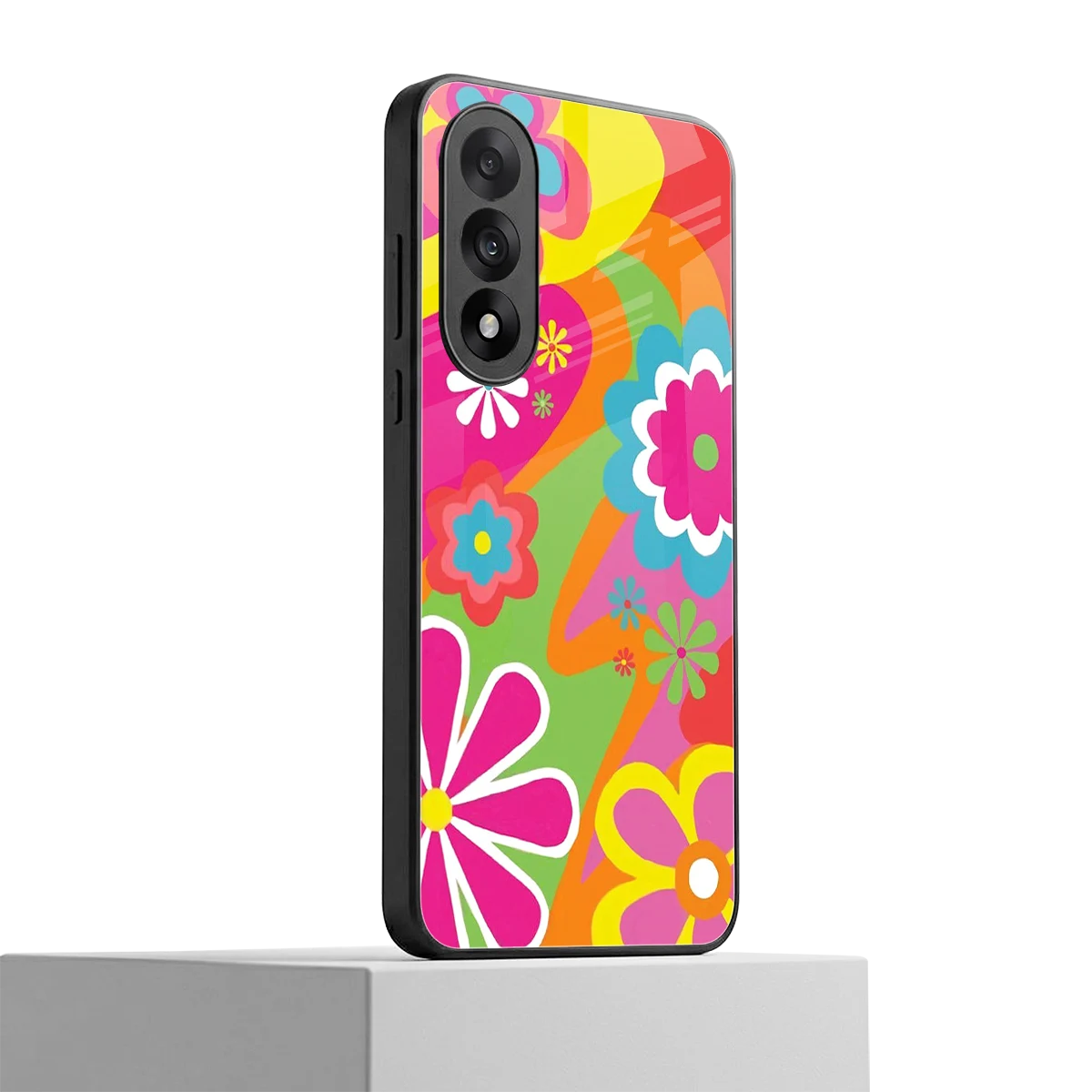 Floral Fusion oneplus nord 5 mobile cover | shockproof glass phone case