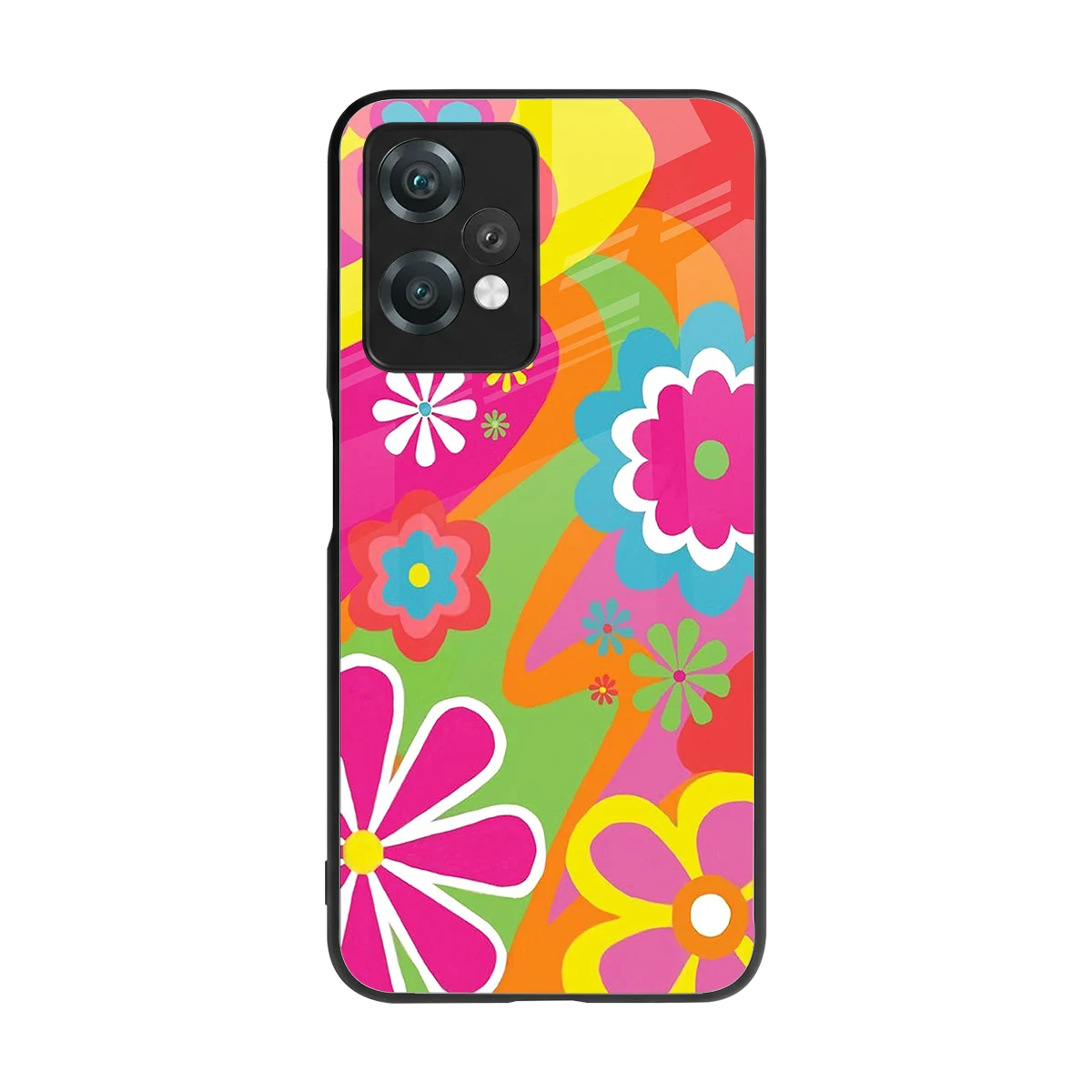 Floral Fusion back phone cover | glass case for oneplus nord ce 2 lite