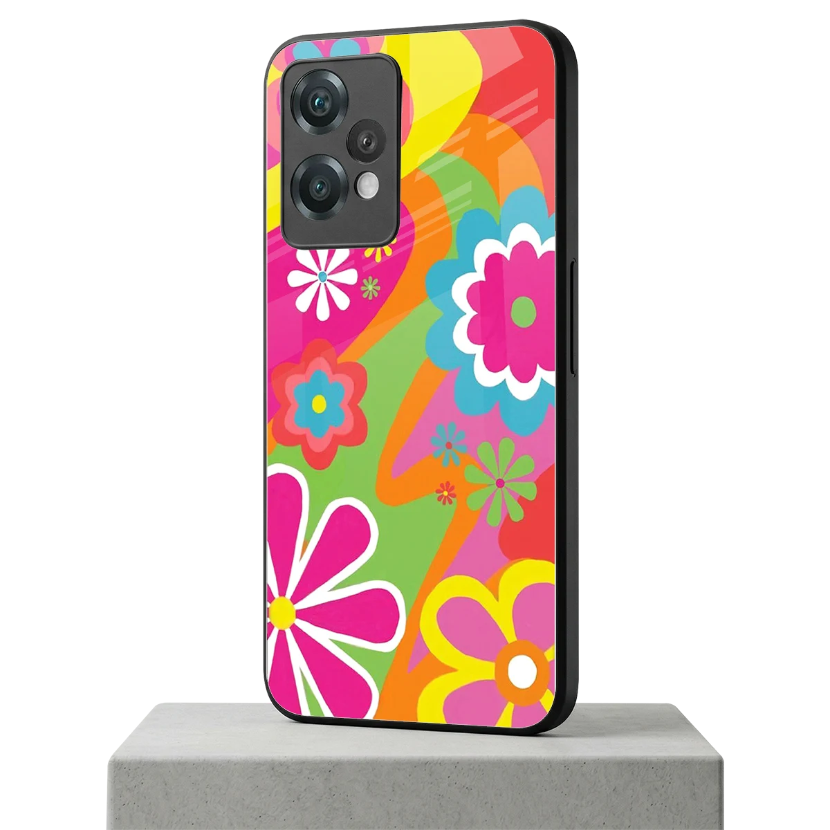 Floral Fusion oneplus nord ce 2 lite mobile cover | shockproof glass phone case