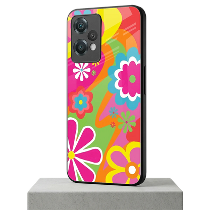 Floral Fusion oneplus nord ce 2 lite mobile cover | shockproof glass phone case