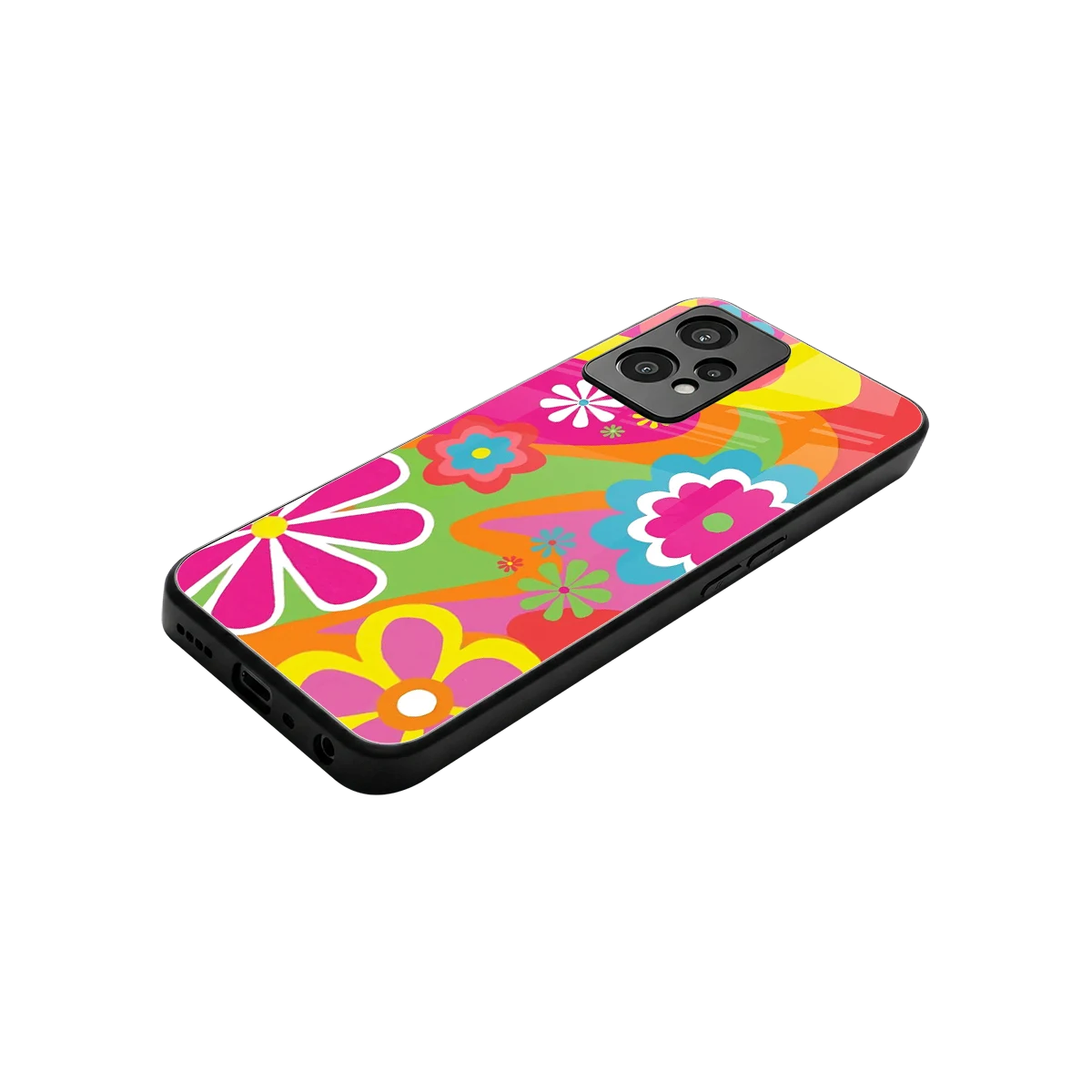 Floral Fusion stylish phone case for oneplus nord ce 2 lite | glossy glass and slim fit