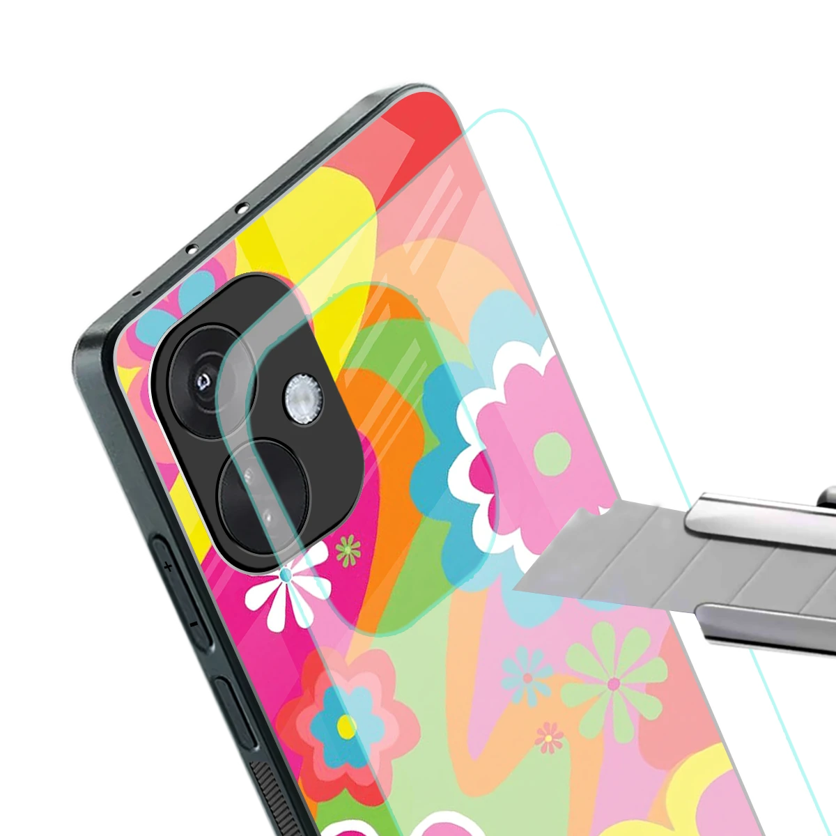 Floral Fusion stylish phone case for oneplus nord ce 3 | glossy glass and slim fit