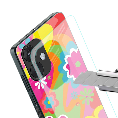 Floral Fusion stylish phone case for oneplus nord ce 3 | glossy glass and slim fit