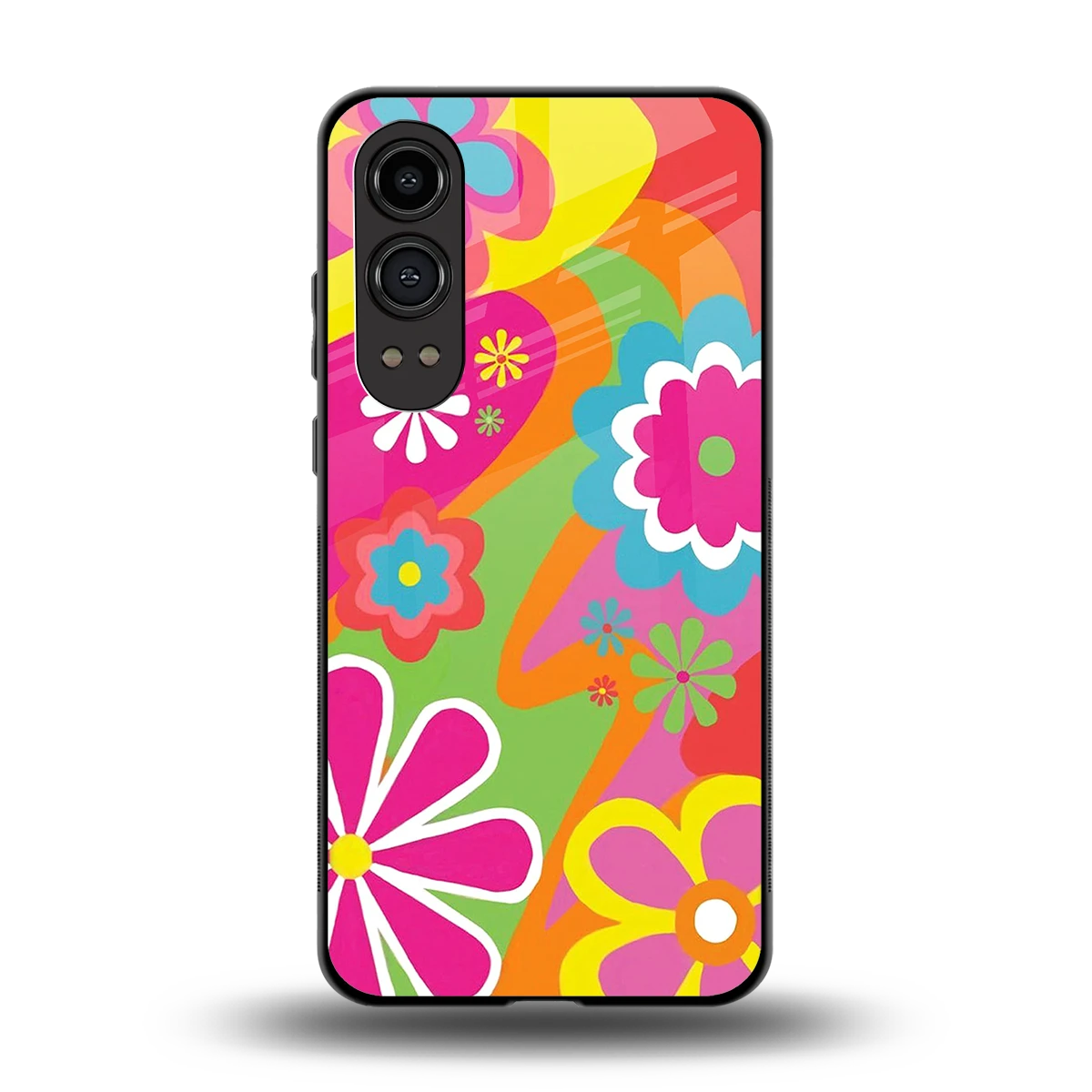 Floral Fusion back phone cover | glass case for oneplus nord ce 4 lite