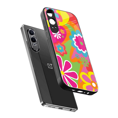 Floral Fusion sleek oneplus nord ce 4 lite cover with tempered glass back and TPU edges