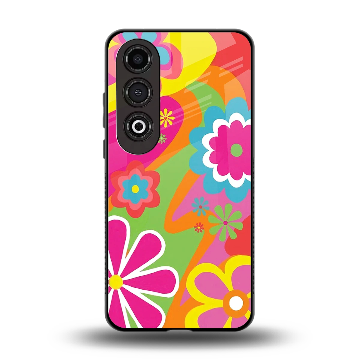Floral Fusion back phone cover | glass case for oneplus nord ce 4