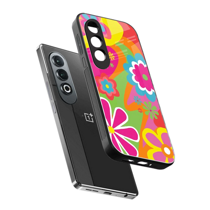 Floral Fusion sleek oneplus nord ce 4 cover with tempered glass back and TPU edges