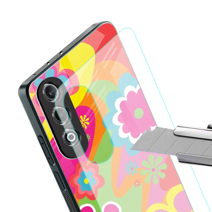 Floral Fusion stylish phone case for oneplus nord ce 4 | glossy glass and slim fit