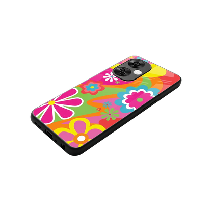 Floral Fusion stylish phone case for oneplus nord ce 3 lite | glossy glass and slim fit