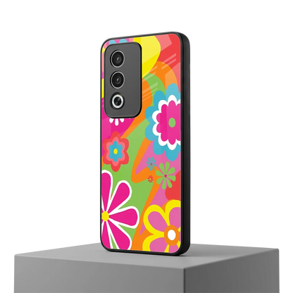 Floral Fusion oppo a3 pro mobile cover | shockproof glass phone case