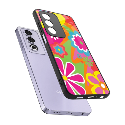 Floral Fusion sleek oppo a3 pro cover with tempered glass back and TPU edges