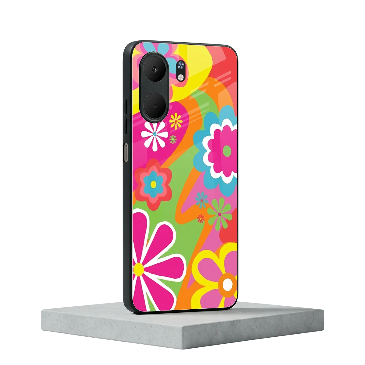 Floral Fusion oppo a5x 5g mobile cover | shockproof glass phone case