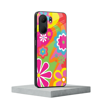 Floral Fusion oppo a5x 5g mobile cover | shockproof glass phone case