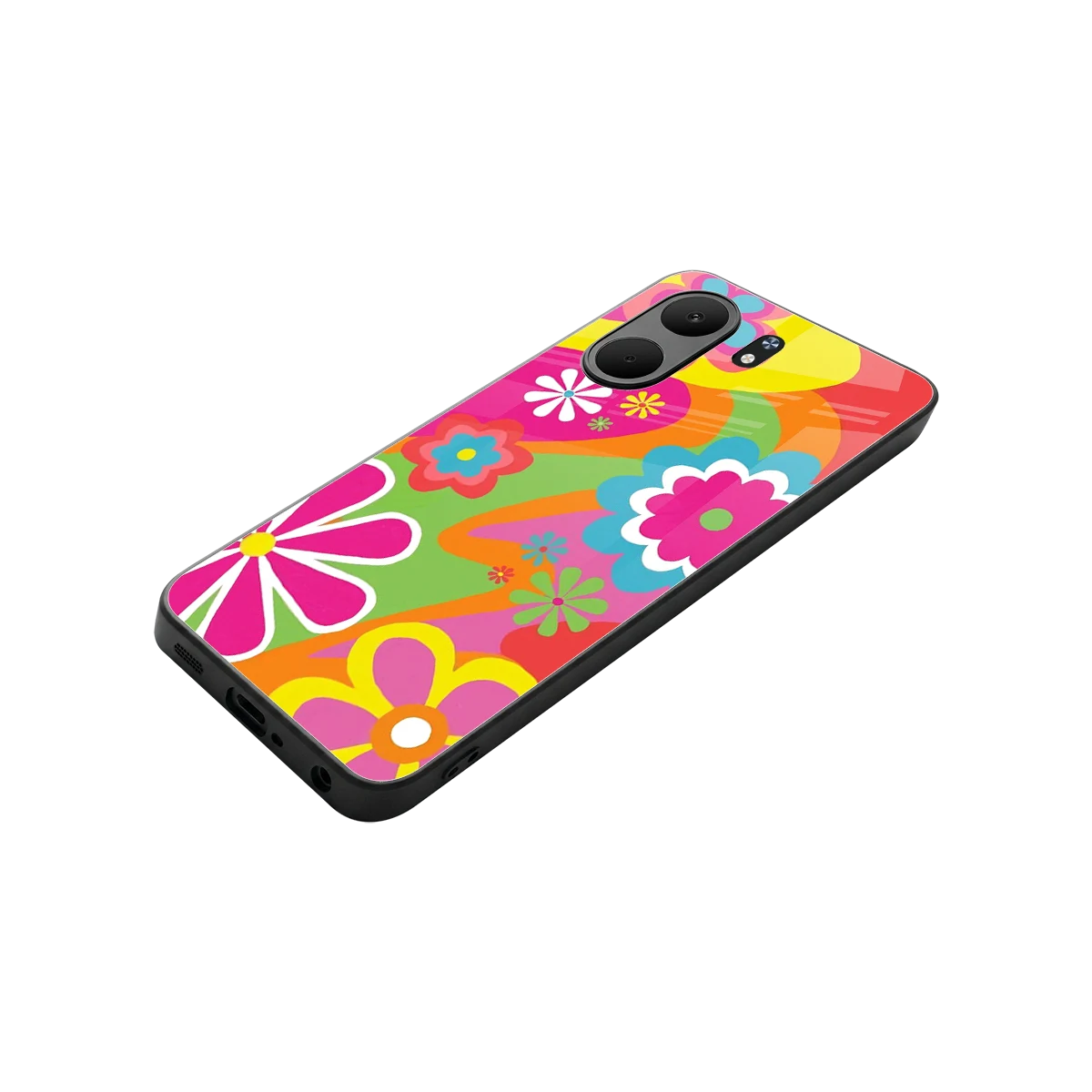 Floral Fusion stylish phone case for oppo a5x 5g | glossy glass and slim fit