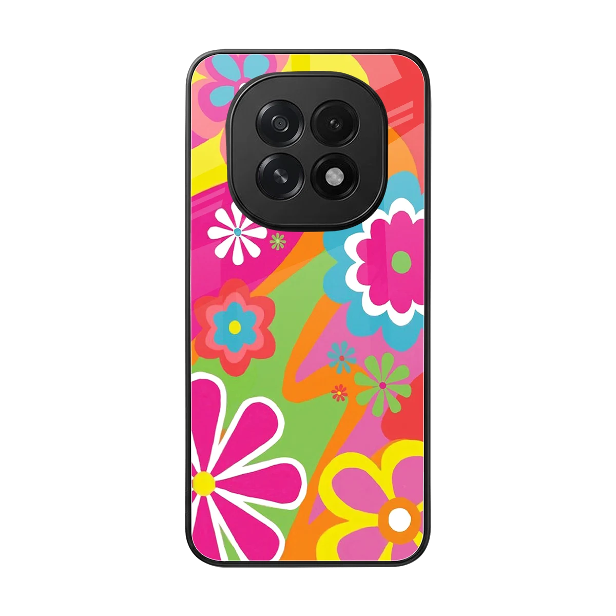 Floral Fusion back phone cover | glass case for oppo f29 5g